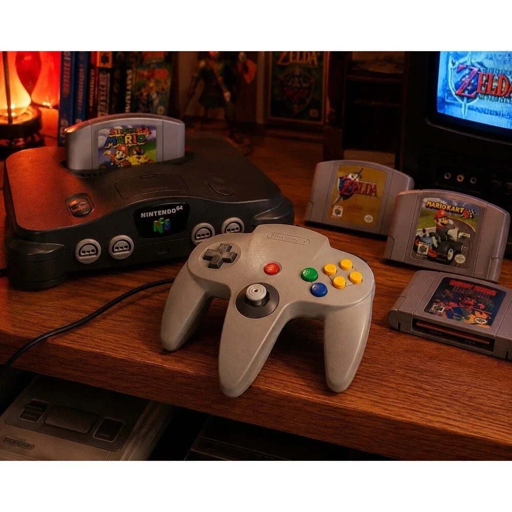 OEM Nintendo 64 N64 Gray Controller Original Genuine Tested NUS-005 Gray